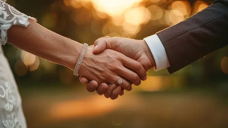Handshake sealing a partnership at golden hour